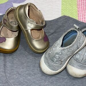 2pair sz 4 girls shoes